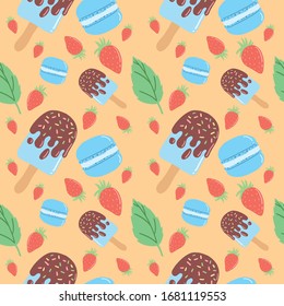 delicious sweets dessert vector pattern