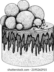 Delicious sweets and desserts. Hand drawn illustrations of popular traditional desserts.