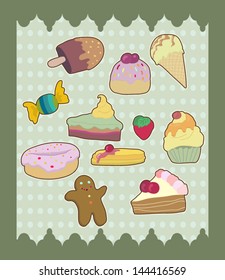 Delicious sweets elements