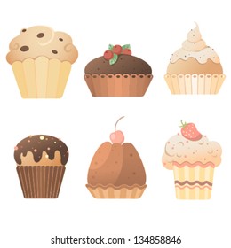 Delicious sweets: a set of cards with muffins