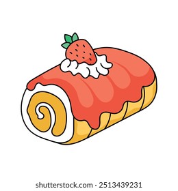 Delicious swiss roll cake vector design, bakery, dessert and sweet treat concept