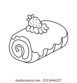 Delicious swiss roll cake vector design, bakery, dessert and sweet treat concept