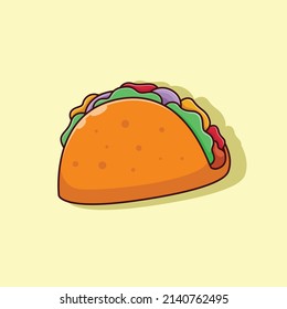 delicious taco cute for your menu.
This vector is suitable as a sticker, logo, icon, food business and other design purposes