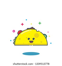 Delicious taco flat design illustration