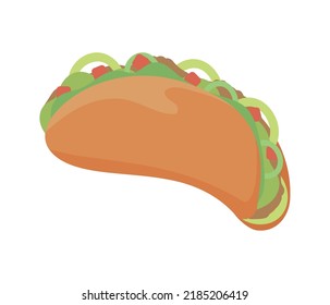 delicious taco food icon isolated