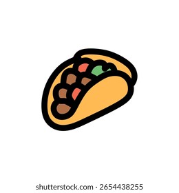 Deliciosa ilustração de Taco isolada sobre fundo branco cozinha mexicana comida
