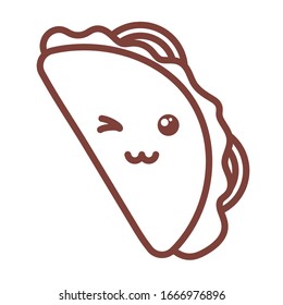 delicious taco , line style icon vector illustration design