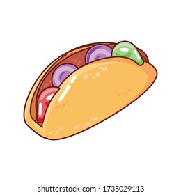 delicious taco on white background vector illustration design