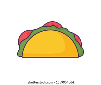 delicious taco , typical Mexican food vector illustration design