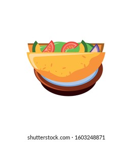 delicious taco , typical Mexican food vector illustration design