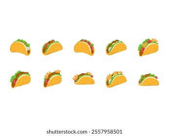 Delicious Tacos Illustration Element Set