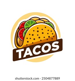 Köstliche Tacos Logo, Vektorgrafik-Vorlage im Kreis