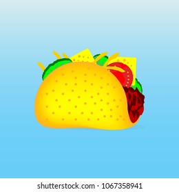delicious Tacos on a blue background