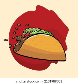 Delicious tacos vector food illustration