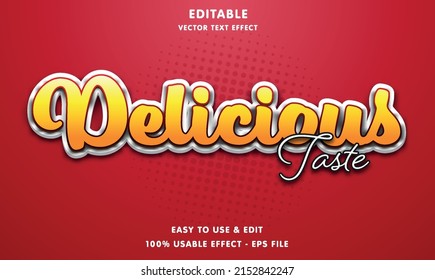 Delicious Taste Editable Text Effect With Modern And Simple Style, Usable For Logo Or Campaign Title
