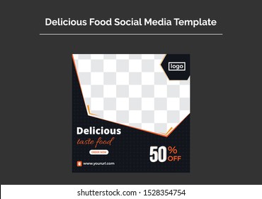 Delicious Taste Food Banners Vector, Social Media Post Template