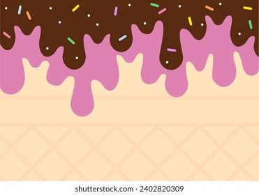 Delicious tasty abstract background. Decoration banner themed Lol surprise doll girlish style. Invitation card template. Colorful confetti sprinkle pattern wallpaper