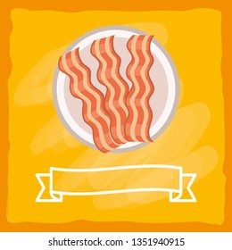 delicious tasty bacon cartoon