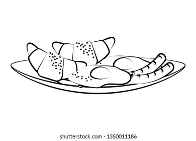 delicious tasty breakfast cartoon