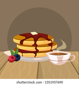 delicious tasty breakfast cartoon