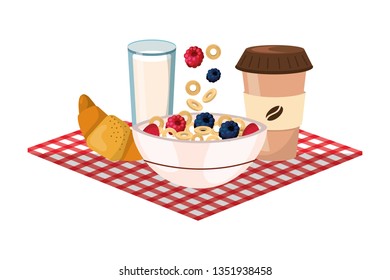 delicious tasty breakfast cartoon
