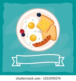 delicious tasty breakfast cartoon