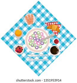 delicious tasty breakfast cartoon