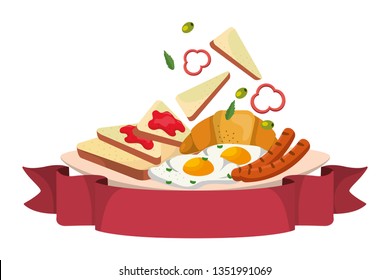 delicious tasty breakfast cartoon