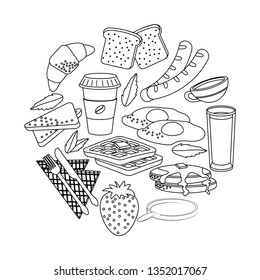 delicious tasty breakfast cartoon