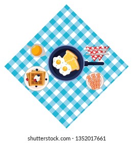 delicious tasty breakfast cartoon