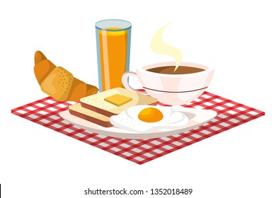 delicious tasty breakfast cartoon