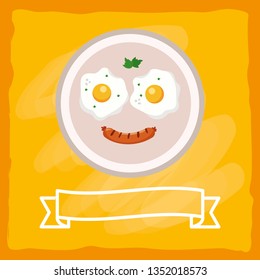 delicious tasty breakfast cartoon