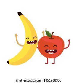 delicious tasty fruits cartoon
