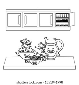delicious tasty milk cartoon