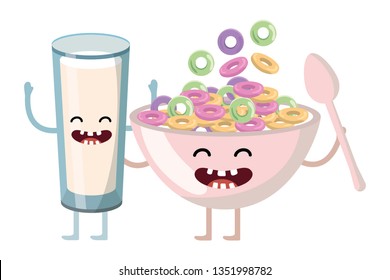 delicious tasty milk cartoon