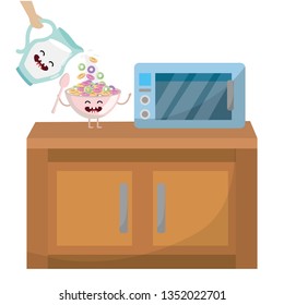 delicious tasty milk cartoon