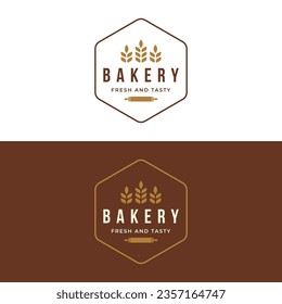 Delicious and tasty organic Fresh Baked Bakery Shop logo retro vintage.Logo for bakery, label or badge, business.