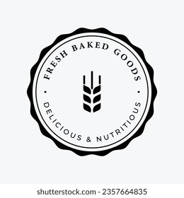 Delicious and tasty organic Fresh Baked Bakery Shop logo retro vintage.Logo for bakery, label or badge, business.