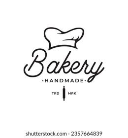 Delicious and tasty organic Fresh Baked Bakery Shop logo retro vintage.Logo for bakery, label or badge, business.