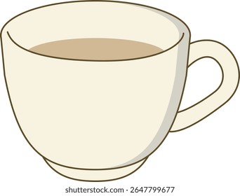 Delicious tea coffee line of Illustrator 