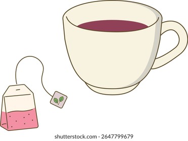 Delicious tea coffee line of Illustrator 