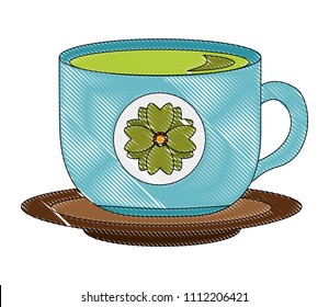 delicious tea cup with dish