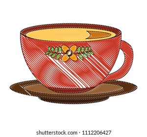 delicious tea cup with dish