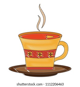 delicious tea cup with dish