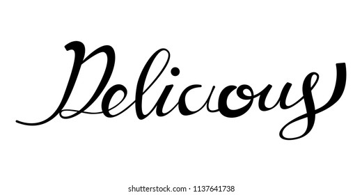 Delicious text alphabet. Modern calligraphy vector, Handwritten letters illustration.
