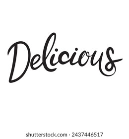 Delicious Text Banner isolated on transparent background. Hand drawn vector art.