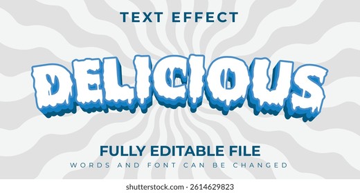 Delicious Text Effect With White And Blue Design