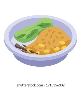 Delicious thai food icon. Isometric of delicious thai food vector icon for web design isolated on white background