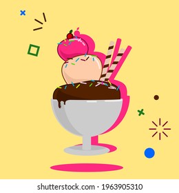 delicious three stack ice cream with bowl