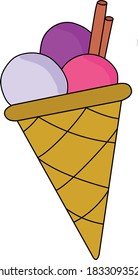 A delicious three-ball ice cream to make your day happier